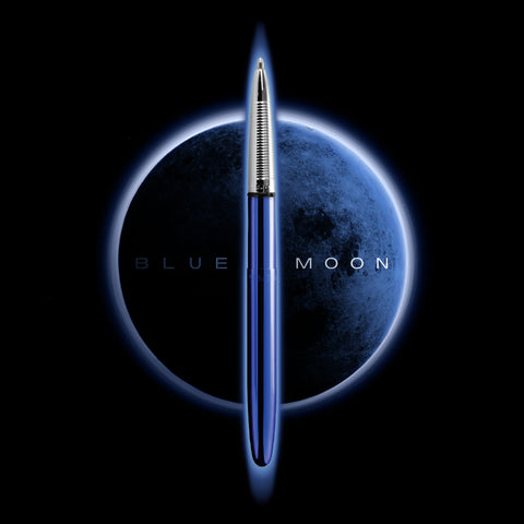 A400BBCL - Blue Moon Bullet Space Pen w/ Chrome Clip in Gift Box - Customizable - Decorate with Logo
