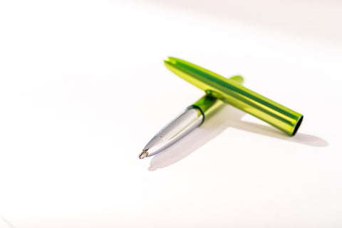 A400LG - Aurora Borealis Green Bullet Space Pen - Laser engrave or imprint up to four colors a logo, tagline, etc.
