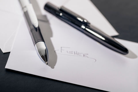 AINFBTN - Chrome and Black Titanium Nitride infinium Space Pen - Laser engrave or imprint up to four colors a logo, tagline, etc.