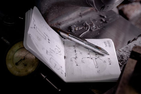 AINFCH - Chrome infinium Space Pen - Laser engrave or imprint up to four colors a logo, tagline, etc.