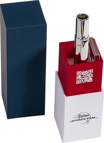 AINFCH - Chrome infinium Space Pen - Laser engrave or imprint up to four colors a logo, tagline, etc.