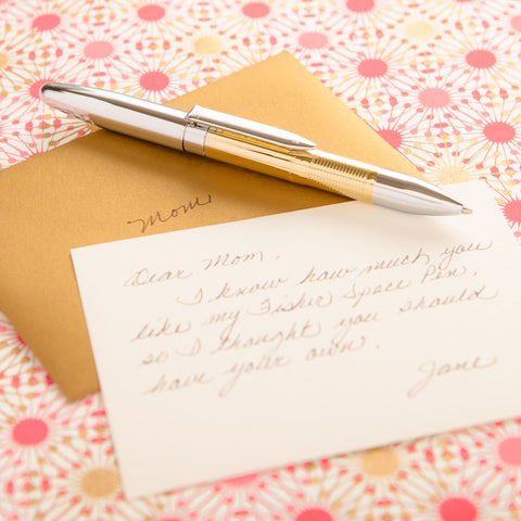 AINFGTN - Chrome and Gold Titanium Nitride infinium Space Pen - Laser engrave or imprint up to four colors a logo, tagline, etc.