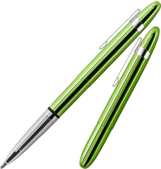 A400LGCL - Aurora Borealis Green Bullet Space Pen w/ Chrome Clip - Laser engrave or imprint up to four colors a logo, tagline, etc.