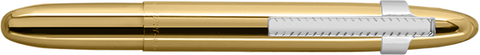 A400TNCL - Soalr Flare Gold Titanium Nitride Bullet Space Pen w/ Chrome Clip - Laser engrave or imprint up to four colors a logo, tagline, etc.
