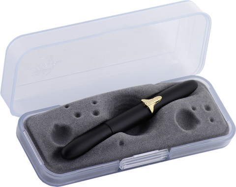 A600BSH - Matte Black Bullet Space Pen w/ Gold Shuttle - Laser engrave or imprint up to four colors a logo, tagline, etc.