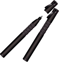 A725B - Matte Black trekker Space Pen w/ Keyring, Carabiner and Lanyard - Laser engrave or imprint up to four colors a logo, tagline, etc.