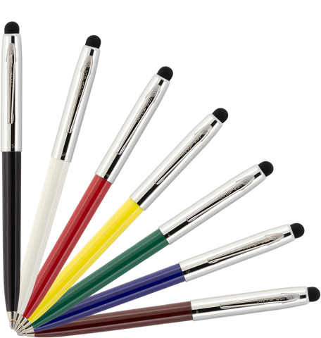 A775/S - Economy Cap-O-Matic w/ Chrome Accents and Stylus - Laser engrave or imprint up to four colors a logo, tagline, etc.