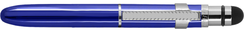 ABG1CL/S - Blue Bullet Grip Space Pen w/ Stylus and Chrome Clip - Laser engrave or imprint up to four colors a logo, tagline, etc.