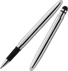 ABGC/S - Chrome Bullet Grip Space Pen w/ Stylus - Laser engrave or imprint up to four colors a logo, tagline, etc.
