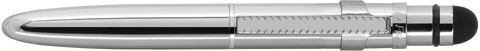 ABGCCL/S - Chrome Bullet Grip Space Pen w/ Stylus and Chrome Clip - Laser engrave or imprint up to four colors a logo, tagline, etc.