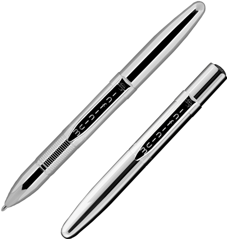 AINFCH - Chrome infinium Space Pen - Laser engrave or imprint up to four colors a logo, tagline, etc.