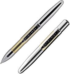 AINFGTN - Chrome and Gold Titanium Nitride infinium Space Pen - Laser engrave or imprint up to four colors a logo, tagline, etc.