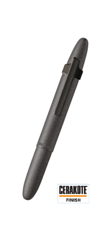 A400H-237-BCL-Tungsten Cerakote Bullet Space Pen, Black Clip