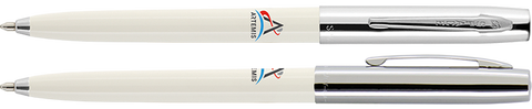 A775 Economy Cap-O-Matic Space Pen w/ Chrome Accents - Laser engrave or imprint up to four colors a logo, tagline, etc.