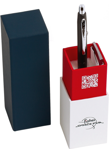 ACH4SH - Chrome Shuttle Space Pen w/ Gold Shuttle Emblem - Laser engrave or imprint up to four colors a logo, tagline, etc.