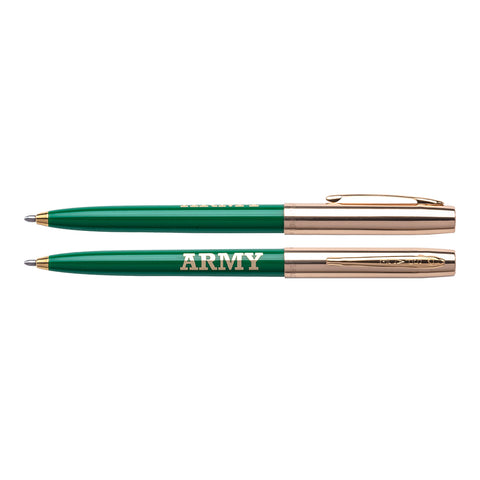 A775/G Economy Cap-O-Matic Space Pen w/ Gold Accents - Laser engrave or imprint up to four colors a logo, tagline, etc.