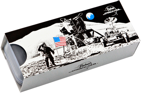 A600AF - Chrome Bullet Space Pen w/ American Flag Emblem - Laser engrave or imprint up to four colors a logo, tagline, etc.